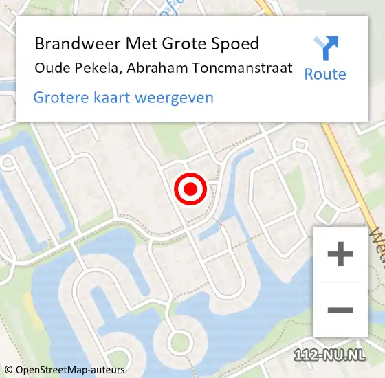 Locatie op kaart van de 112 melding: Brandweer Met Grote Spoed Naar Oude Pekela, Abraham Toncmanstraat op 8 november 2016 13:08