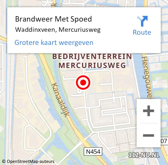 Locatie op kaart van de 112 melding: Brandweer Met Spoed Naar Waddinxveen, Mercuriusweg op 1 januari 2014 01:50