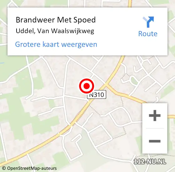 Locatie op kaart van de 112 melding: Brandweer Met Spoed Naar Uddel, Van Waalswijkweg op 1 januari 2014 01:52