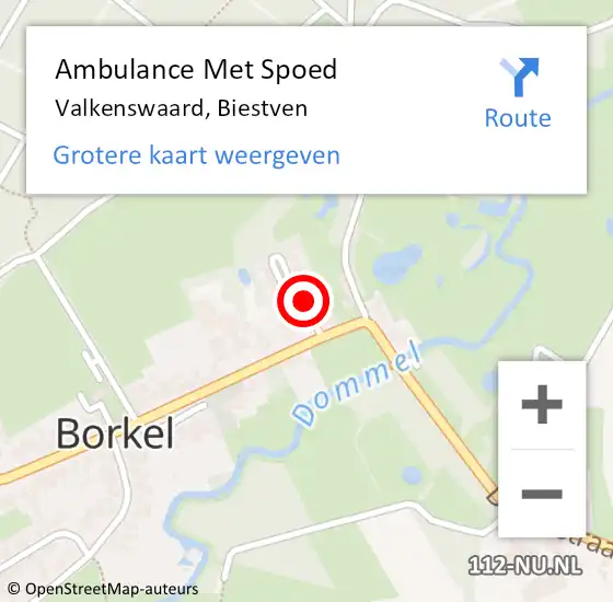 Locatie op kaart van de 112 melding: Ambulance Met Spoed Naar Valkenswaard, Biestven op 8 november 2016 16:23