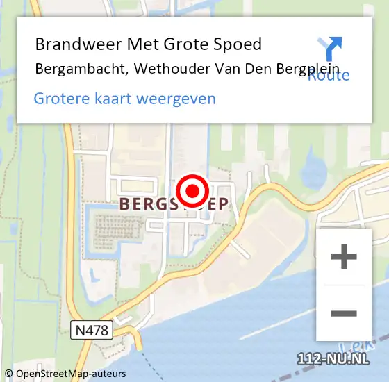 Locatie op kaart van de 112 melding: Brandweer Met Grote Spoed Naar Bergambacht, Wethouder Van Den Bergplein op 8 november 2016 16:34