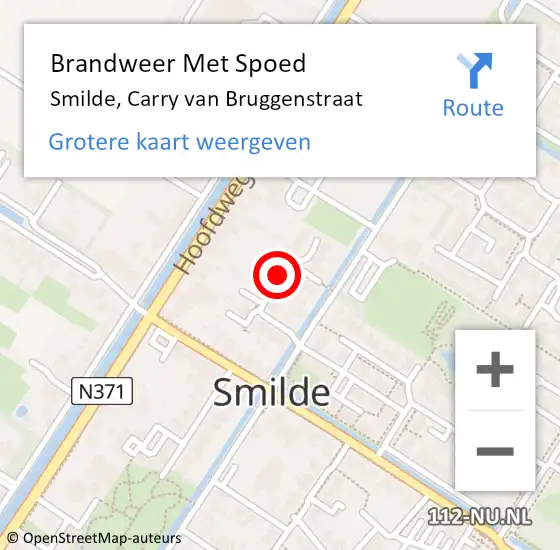 Locatie op kaart van de 112 melding: Brandweer Met Spoed Naar Smilde, Carry van Bruggenstraat op 1 januari 2014 01:59