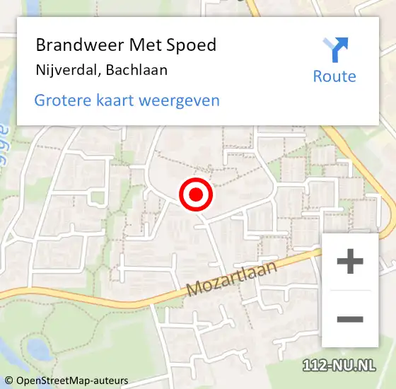 Locatie op kaart van de 112 melding: Brandweer Met Spoed Naar Nijverdal, Bachlaan op 1 januari 2014 02:02