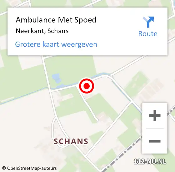 Locatie op kaart van de 112 melding: Ambulance Met Spoed Naar Neerkant, Schans op 8 november 2016 18:17