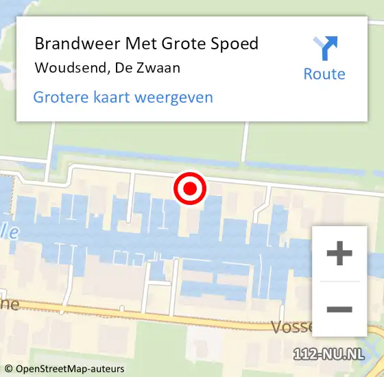 Locatie op kaart van de 112 melding: Brandweer Met Grote Spoed Naar Woudsend, De Zwaan op 8 november 2016 18:29