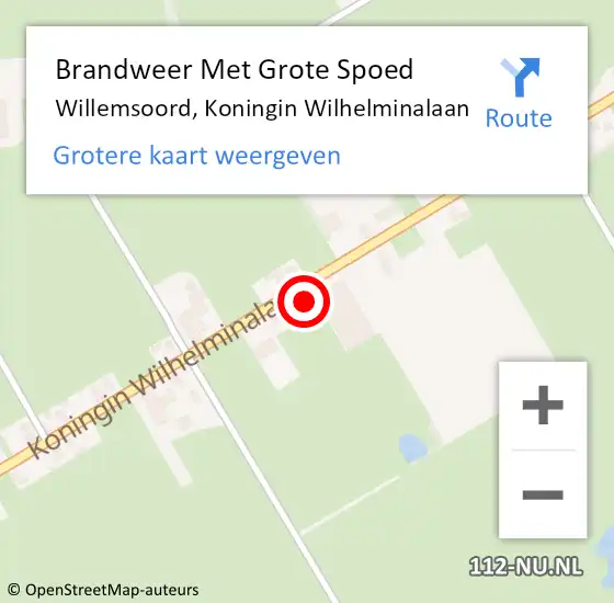 Locatie op kaart van de 112 melding: Brandweer Met Grote Spoed Naar Willemsoord, Koningin Wilhelminalaan op 8 november 2016 18:48