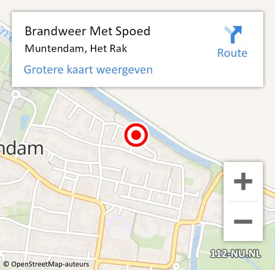 Locatie op kaart van de 112 melding: Brandweer Met Spoed Naar Muntendam, Het Rak op 1 januari 2014 02:05