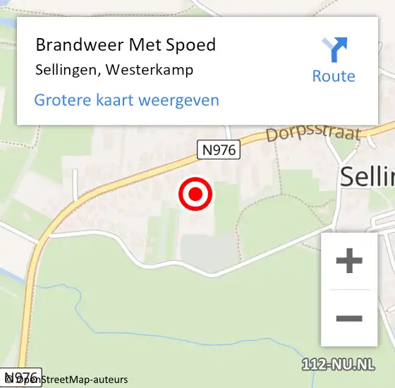 Locatie op kaart van de 112 melding: Brandweer Met Spoed Naar Sellingen, Westerkamp op 8 november 2016 20:58