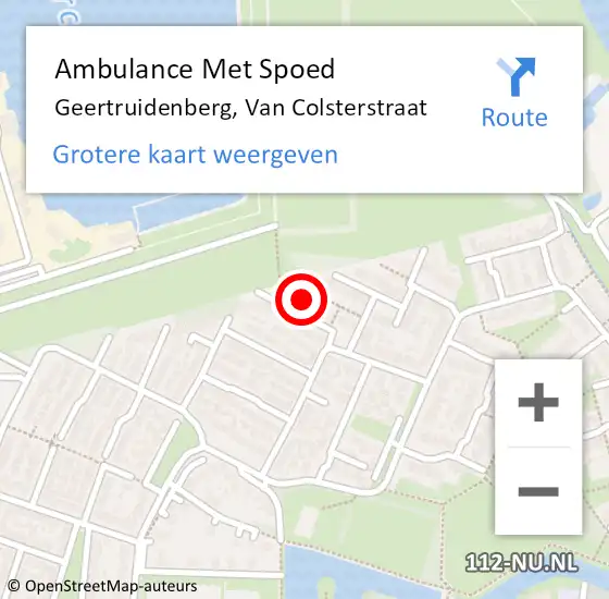 Locatie op kaart van de 112 melding: Ambulance Met Spoed Naar Geertruidenberg, Van Colsterstraat op 8 november 2016 21:49