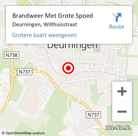 Locatie op kaart van de 112 melding: Brandweer Met Grote Spoed Naar Deurningen, Wilthuisstraat op 1 januari 2014 02:15