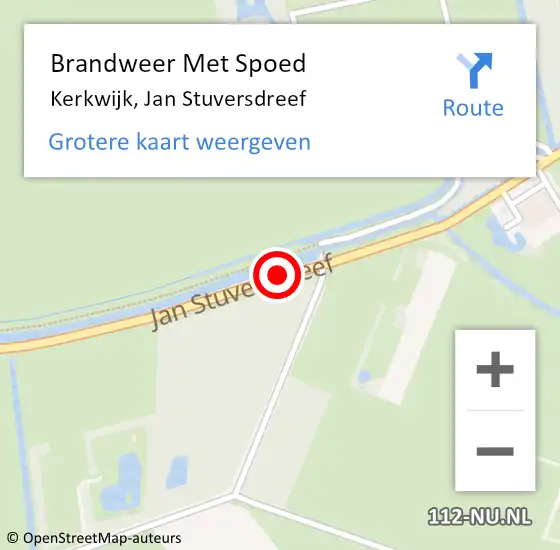 Locatie op kaart van de 112 melding: Brandweer Met Spoed Naar Kerkwijk, Jan Stuversdreef op 1 januari 2014 02:15