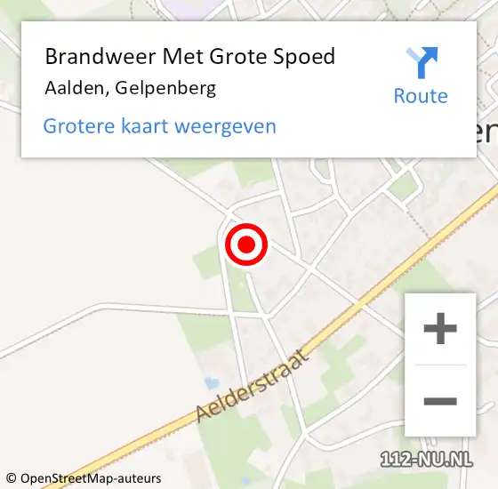 Locatie op kaart van de 112 melding: Brandweer Met Grote Spoed Naar Aalden, Gelpenberg op 9 november 2016 07:03