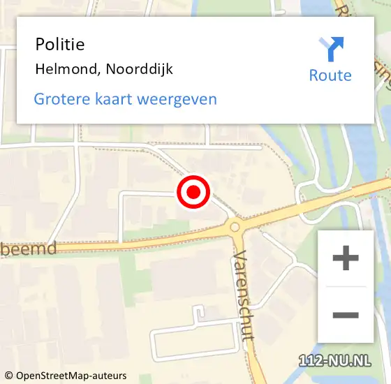 Locatie op kaart van de 112 melding: Politie Helmond, Noorddijk op 9 november 2016 08:49