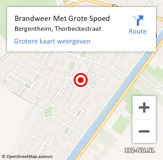 Locatie op kaart van de 112 melding: Brandweer Met Grote Spoed Naar Bergentheim, Thorbeckestraat op 1 januari 2014 02:28