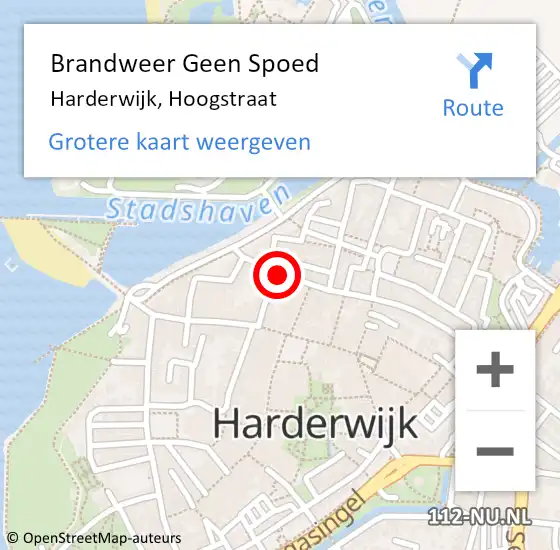 Locatie op kaart van de 112 melding: Brandweer Geen Spoed Naar Harderwijk, Hoogstraat op 1 januari 2014 02:31