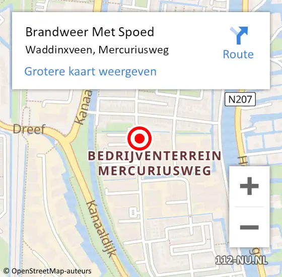 Locatie op kaart van de 112 melding: Brandweer Met Spoed Naar Waddinxveen, Mercuriusweg op 1 januari 2014 02:53