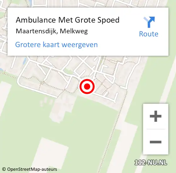 Locatie op kaart van de 112 melding: Ambulance Met Grote Spoed Naar Maartensdijk, Melkweg op 9 november 2016 16:32