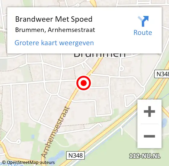 Locatie op kaart van de 112 melding: Brandweer Met Spoed Naar Leuvenheim, Arnhemsestraat op 9 november 2016 16:54