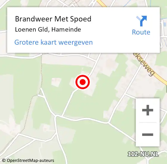 Locatie op kaart van de 112 melding: Brandweer Met Spoed Naar Loenen Gld, Hameinde op 1 januari 2014 02:57