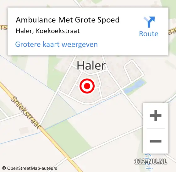 Locatie op kaart van de 112 melding: Ambulance Met Grote Spoed Naar Haler, Koekoekstraat op 9 november 2016 18:39