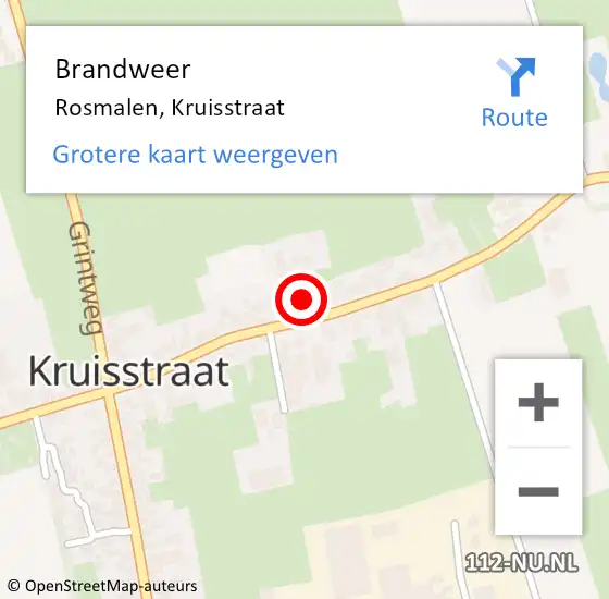 Locatie op kaart van de 112 melding: Brandweer Rosmalen, Kruisstraat op 9 november 2016 20:50