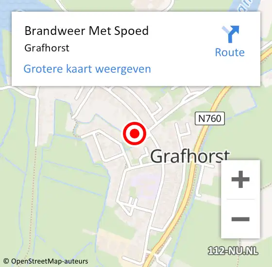 Locatie op kaart van de 112 melding: Brandweer Met Spoed Naar Grafhorst op 1 januari 2014 03:09