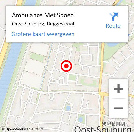 Locatie op kaart van de 112 melding: Ambulance Met Spoed Naar Oost-Souburg, Reggestraat op 10 november 2016 06:51