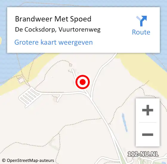 Locatie op kaart van de 112 melding: Brandweer Met Spoed Naar De Cocksdorp, Vuurtorenweg op 10 november 2016 09:40