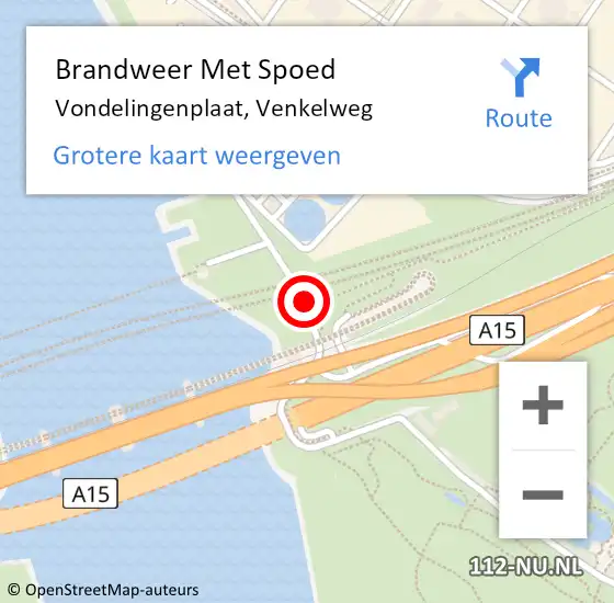 Locatie op kaart van de 112 melding: Brandweer Met Spoed Naar Vondelingenplaat, Venkelweg op 10 november 2016 10:20