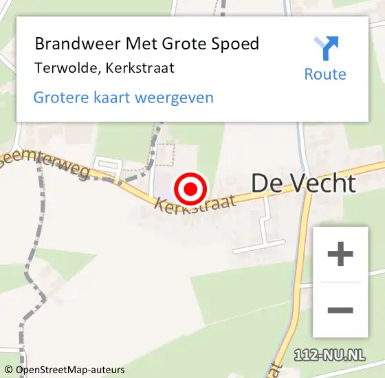 Locatie op kaart van de 112 melding: Brandweer Met Grote Spoed Naar Terwolde, Kerkstraat op 10 november 2016 10:33