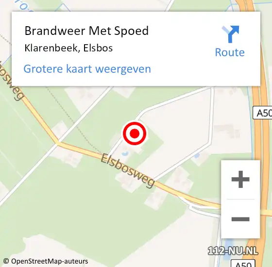 Locatie op kaart van de 112 melding: Brandweer Met Spoed Naar Klarenbeek, Elsbos op 10 november 2016 11:18