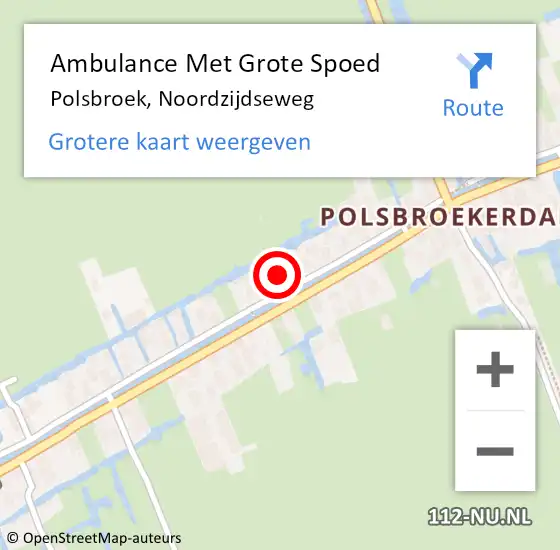 Locatie op kaart van de 112 melding: Ambulance Met Grote Spoed Naar Polsbroek, Noordzijdseweg op 10 november 2016 11:29