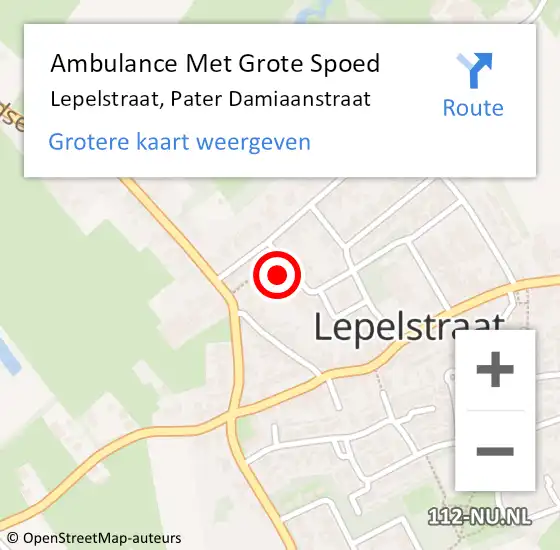 Locatie op kaart van de 112 melding: Ambulance Met Grote Spoed Naar Lepelstraat, Pater Damiaanstraat op 10 november 2016 11:43