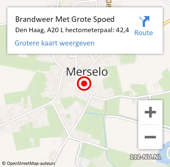 Locatie op kaart van de 112 melding: Brandweer Met Grote Spoed Naar Den Haag, A20 L hectometerpaal: 42,4 op 10 november 2016 12:02