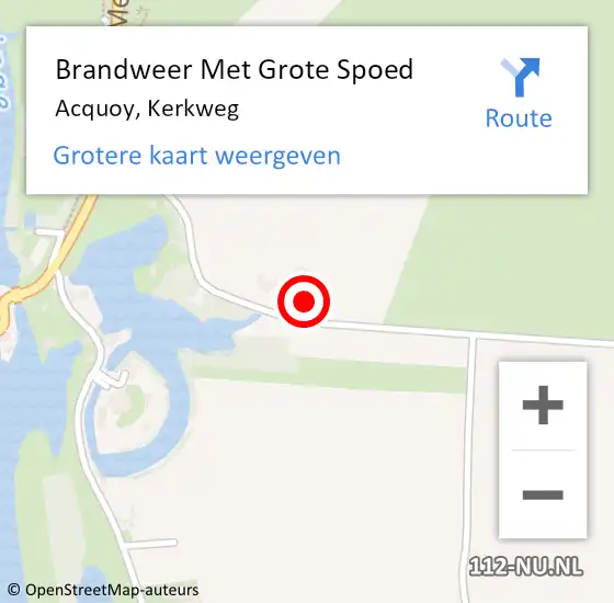 Locatie op kaart van de 112 melding: Brandweer Met Grote Spoed Naar Acquoy, Kerkweg op 10 november 2016 13:33