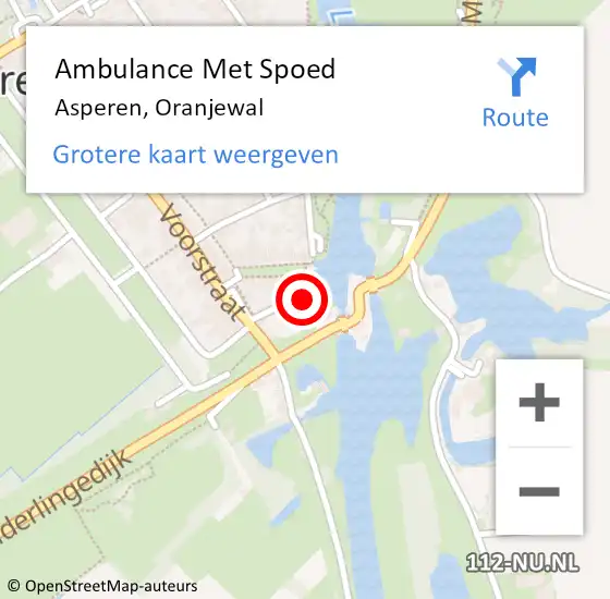 Locatie op kaart van de 112 melding: Ambulance Met Spoed Naar Asperen, Oranjewal op 10 november 2016 13:52