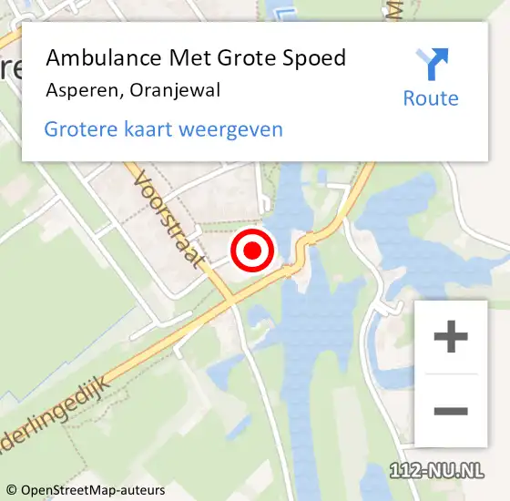 Locatie op kaart van de 112 melding: Ambulance Met Grote Spoed Naar Asperen, Oranjewal op 10 november 2016 13:53