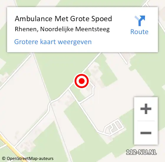 Locatie op kaart van de 112 melding: Ambulance Met Grote Spoed Naar Rhenen, Noordelijke Meentsteeg op 10 november 2016 14:12