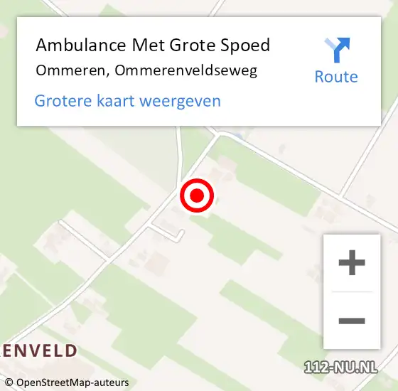 Locatie op kaart van de 112 melding: Ambulance Met Grote Spoed Naar Ommeren, Ommerenveldseweg op 10 november 2016 15:30