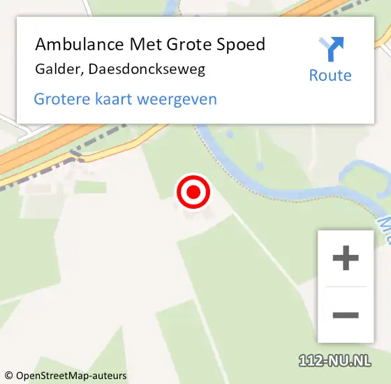 Locatie op kaart van de 112 melding: Ambulance Met Grote Spoed Naar Galder, Daesdonckseweg op 10 november 2016 17:53