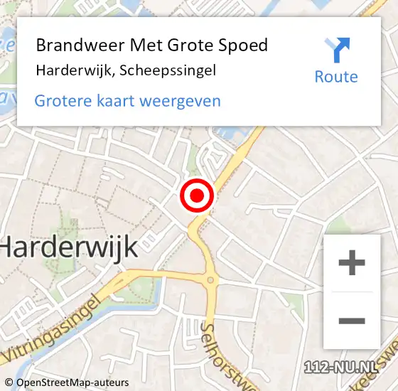 Locatie op kaart van de 112 melding: Brandweer Met Grote Spoed Naar Harderwijk, Scheepssingel op 10 november 2016 17:55