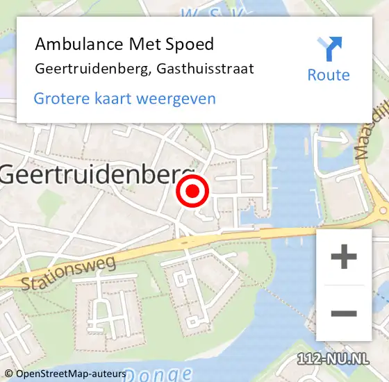 Locatie op kaart van de 112 melding: Ambulance Met Spoed Naar Geertruidenberg, Gasthuisstraat op 10 november 2016 20:04