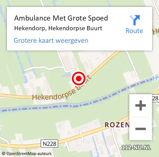 Locatie op kaart van de 112 melding: Ambulance Met Grote Spoed Naar Hekendorp, Hekendorpse Buurt op 10 november 2016 22:06