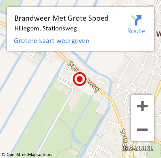 Locatie op kaart van de 112 melding: Brandweer Met Grote Spoed Naar Hillegom, Stationsweg op 11 november 2016 00:40