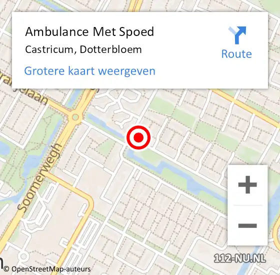 Locatie op kaart van de 112 melding: Ambulance Met Spoed Naar Castricum, Dotterbloem op 11 november 2016 00:54