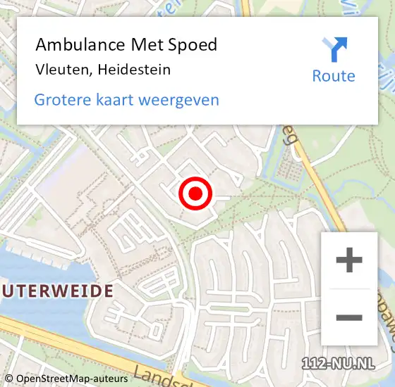 Locatie op kaart van de 112 melding: Ambulance Met Spoed Naar Vleuten, Heidestein op 11 november 2016 01:24