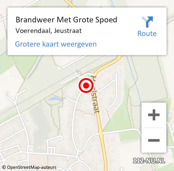 Locatie op kaart van de 112 melding: Brandweer Met Grote Spoed Naar Voerendaal, Jeustraat op 11 november 2016 10:50