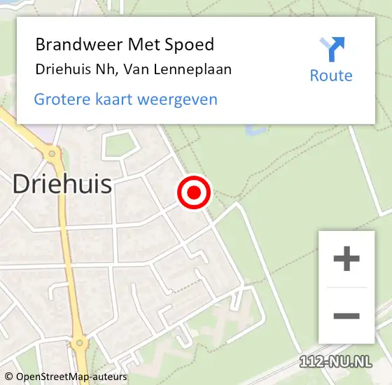 Locatie op kaart van de 112 melding: Brandweer Met Spoed Naar Driehuis Nh, Van Lenneplaan op 11 november 2016 10:51