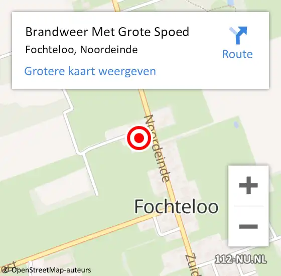 Locatie op kaart van de 112 melding: Brandweer Met Grote Spoed Naar Fochteloo, Noordeinde op 11 november 2016 13:49