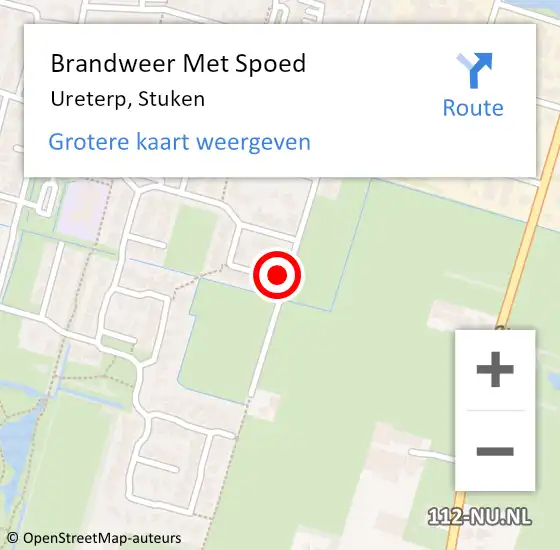 Locatie op kaart van de 112 melding: Brandweer Met Spoed Naar Ureterp, Stuken op 11 november 2016 14:53